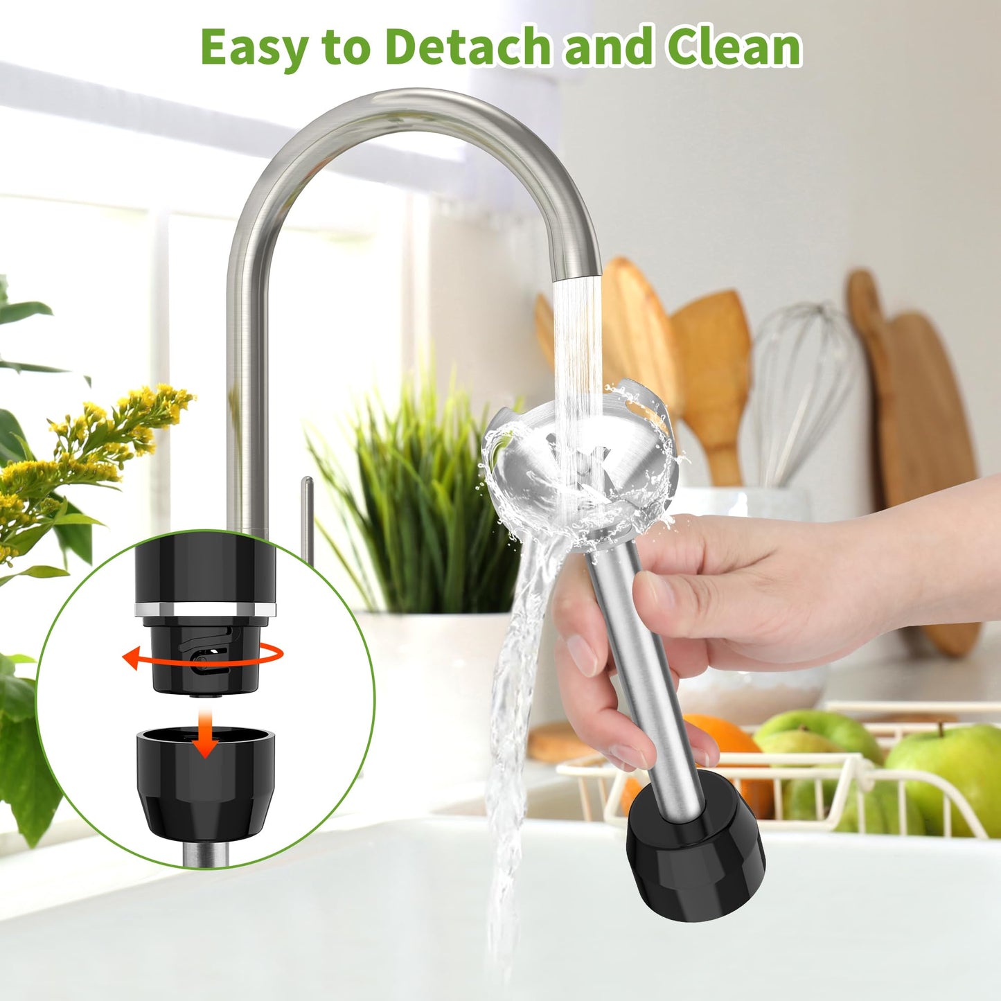 Cordless Immersion Blender Handheld: 4-in-1 Cordless Hand Blender with 500ml Chopper, 600ml Beaker, Egg Whisk, 8 Speeds Hand Stick with USB Rechargeable for Smoothies, Baby Food, Soup (Black)