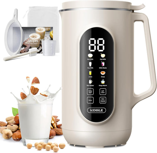 35oz Nut Milk Maker, 10-in-1 Multi-Function Blender with 12-Hour Delay Start, Self-Clean, Keep Warm, Perfect for Soy, Oat Milk, Soup & More – Ideal for Vegan & Lactose-Free Diets, Cream